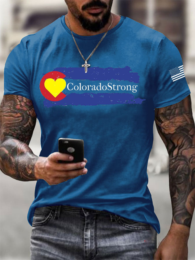 Men'S Colorado Strong Print Short Sleeve T-Shirt