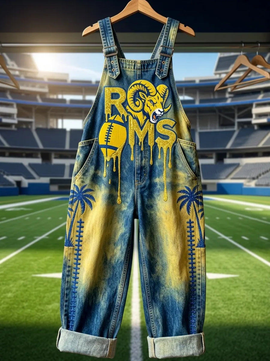 Women's Football Print Overalls