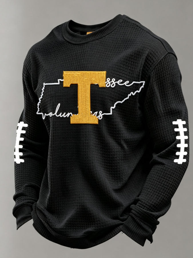 Men'S Football Printed Waffle T-Shirt