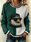Women'S Football Print Casual Sweatshirt