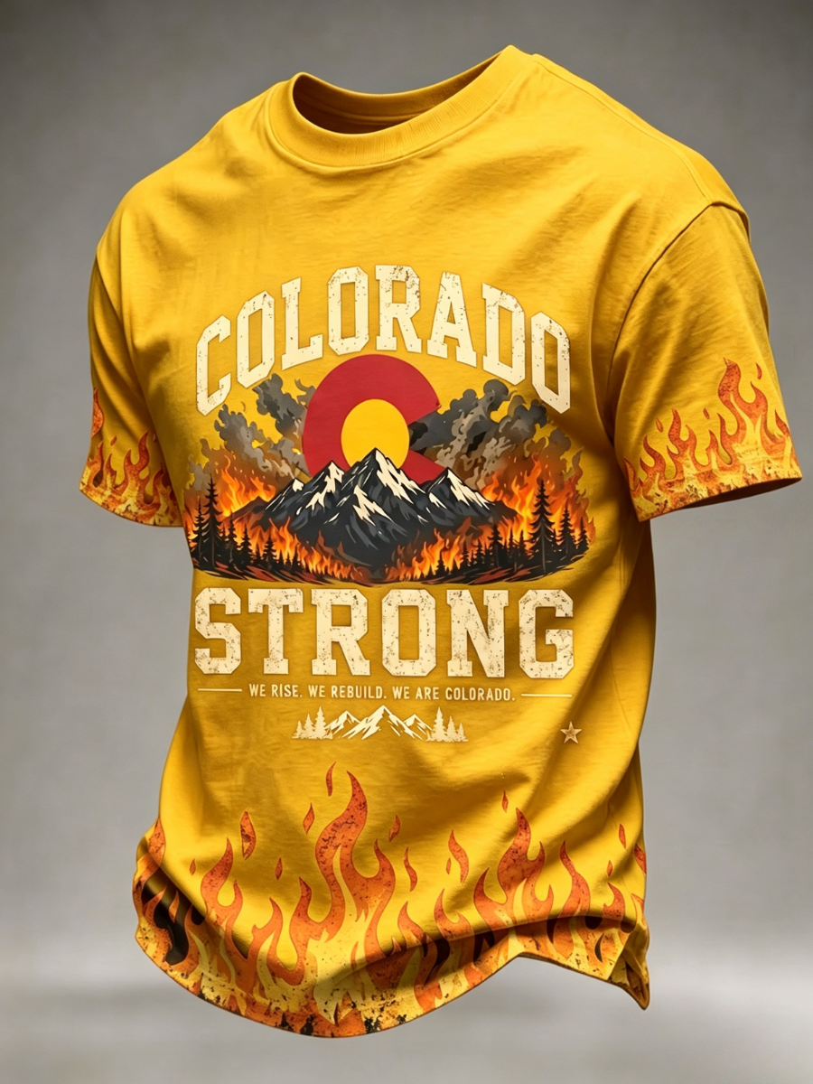 Men'S Colorado Strong Print Short Sleeve T-Shirt