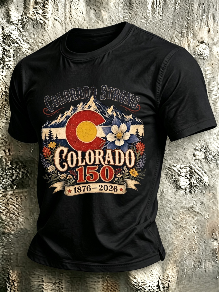Men's Colorado Strong Print Short Sleeve T-Shirt