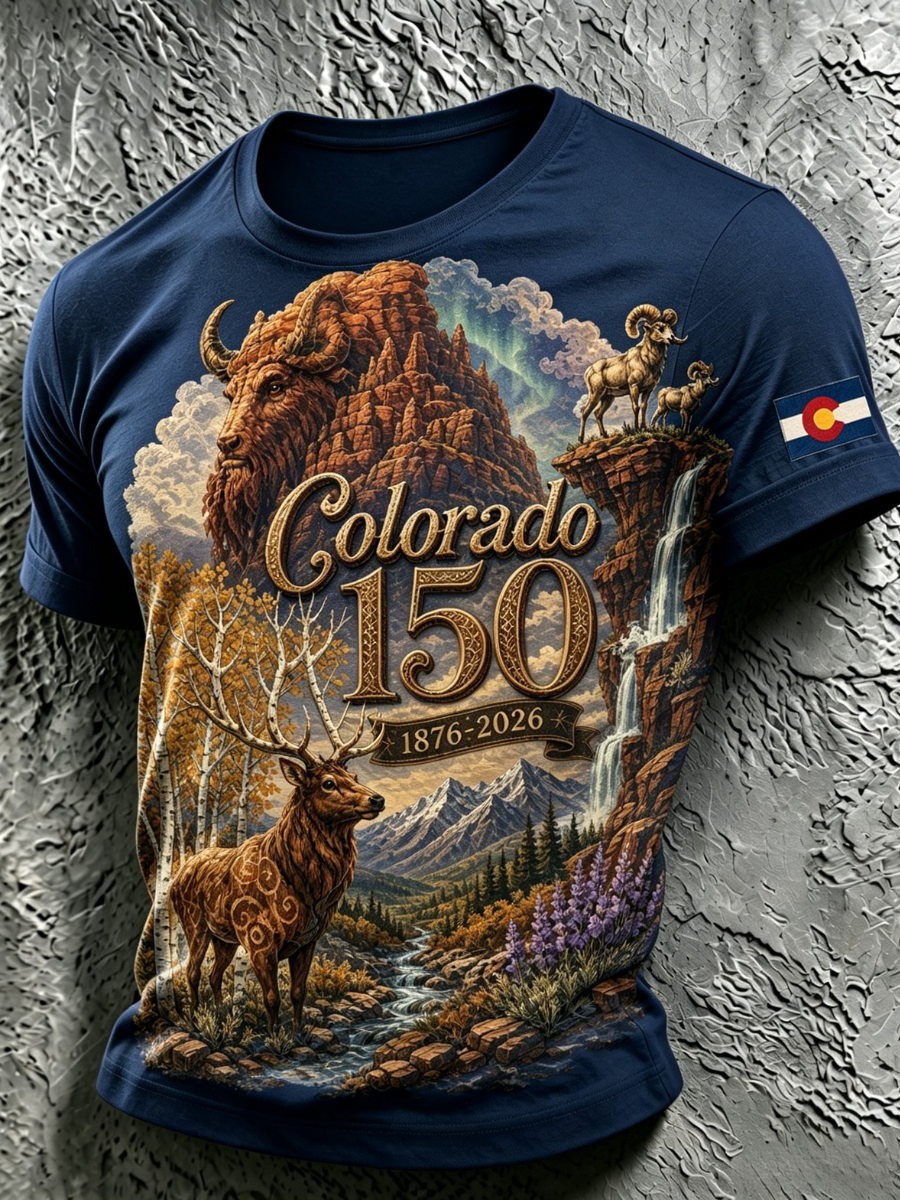 Men's Colorado Strong Print Short Sleeve T-Shirt