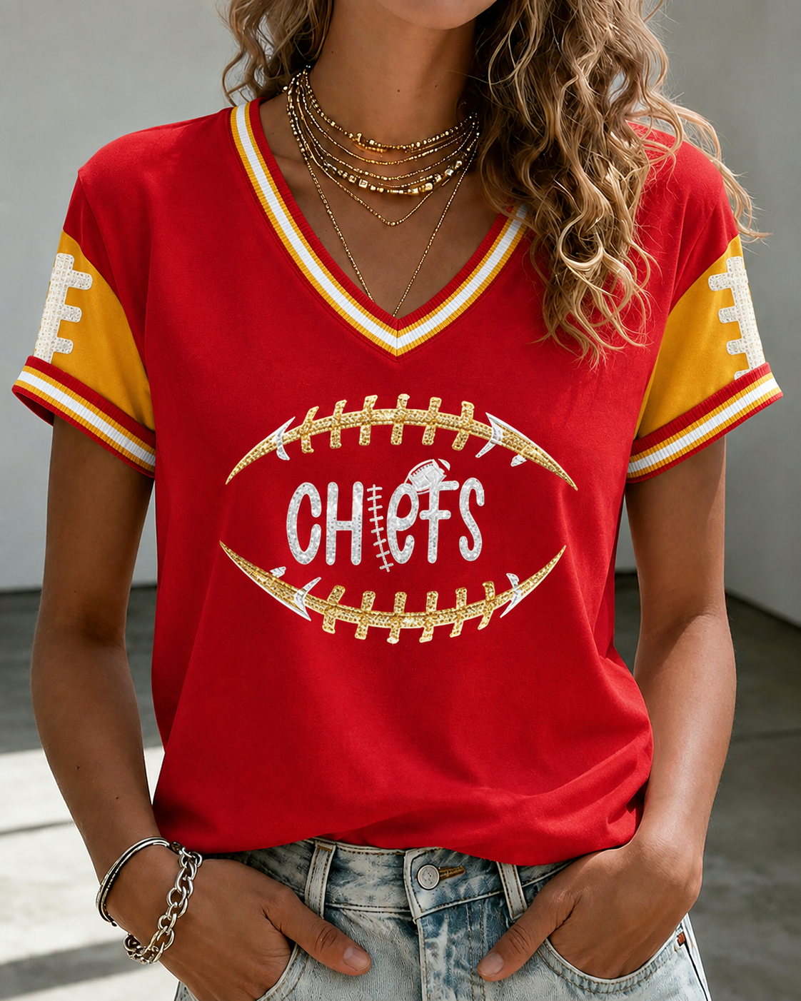 Women's Football Printed Casual Sweatshirt