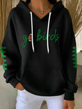 Women'S Football Print Hooded Sweatshirt