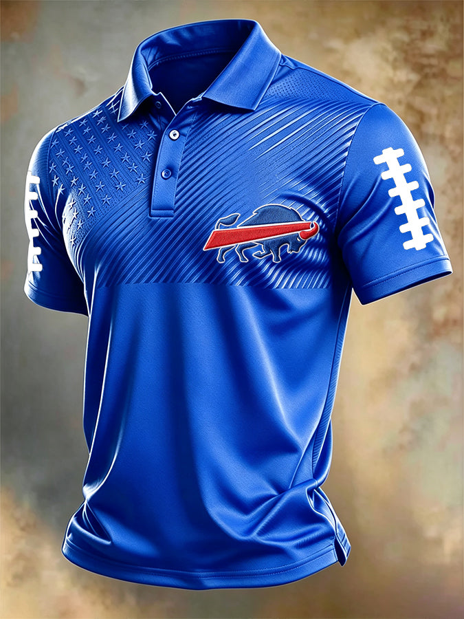 Men'S Football Printed Polo Shirt