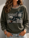 Women'S Retro Football Print Round Neck Sports Shirt