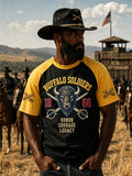 Retro Buffalo Soldier Art Print Men's Casual T-Shirt