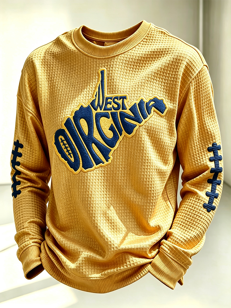 Men'S Football Printed Waffle T-Shirt