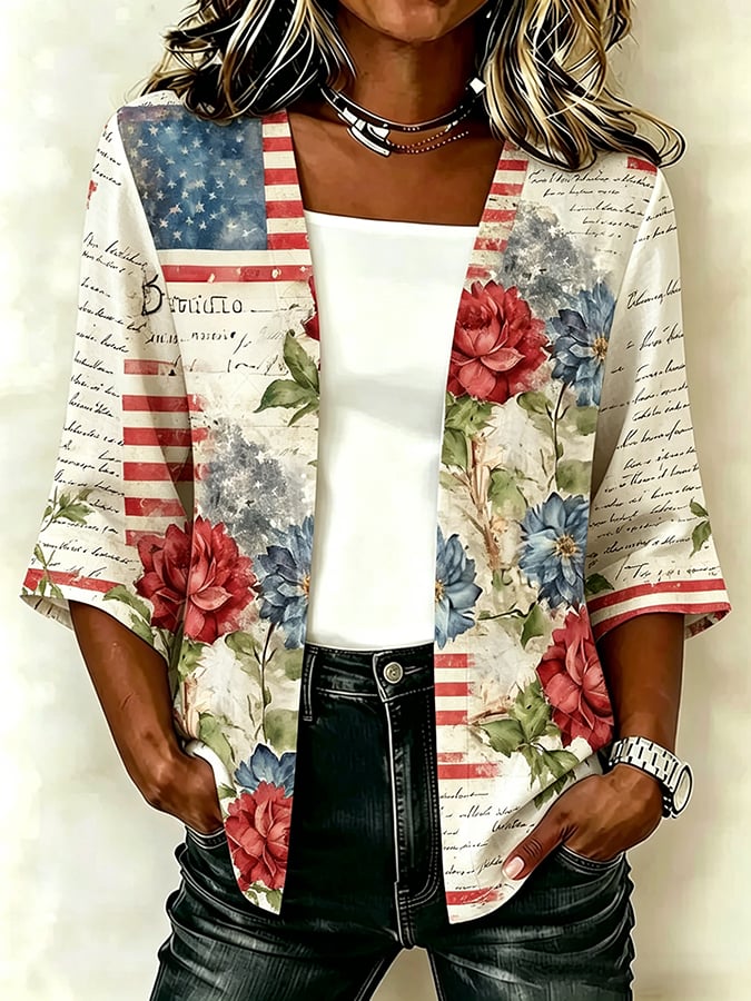 Women's American 250th Anniversary Art Print Cardigan