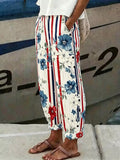 Women's Retro America 250th Anniversary Print Casual Pants