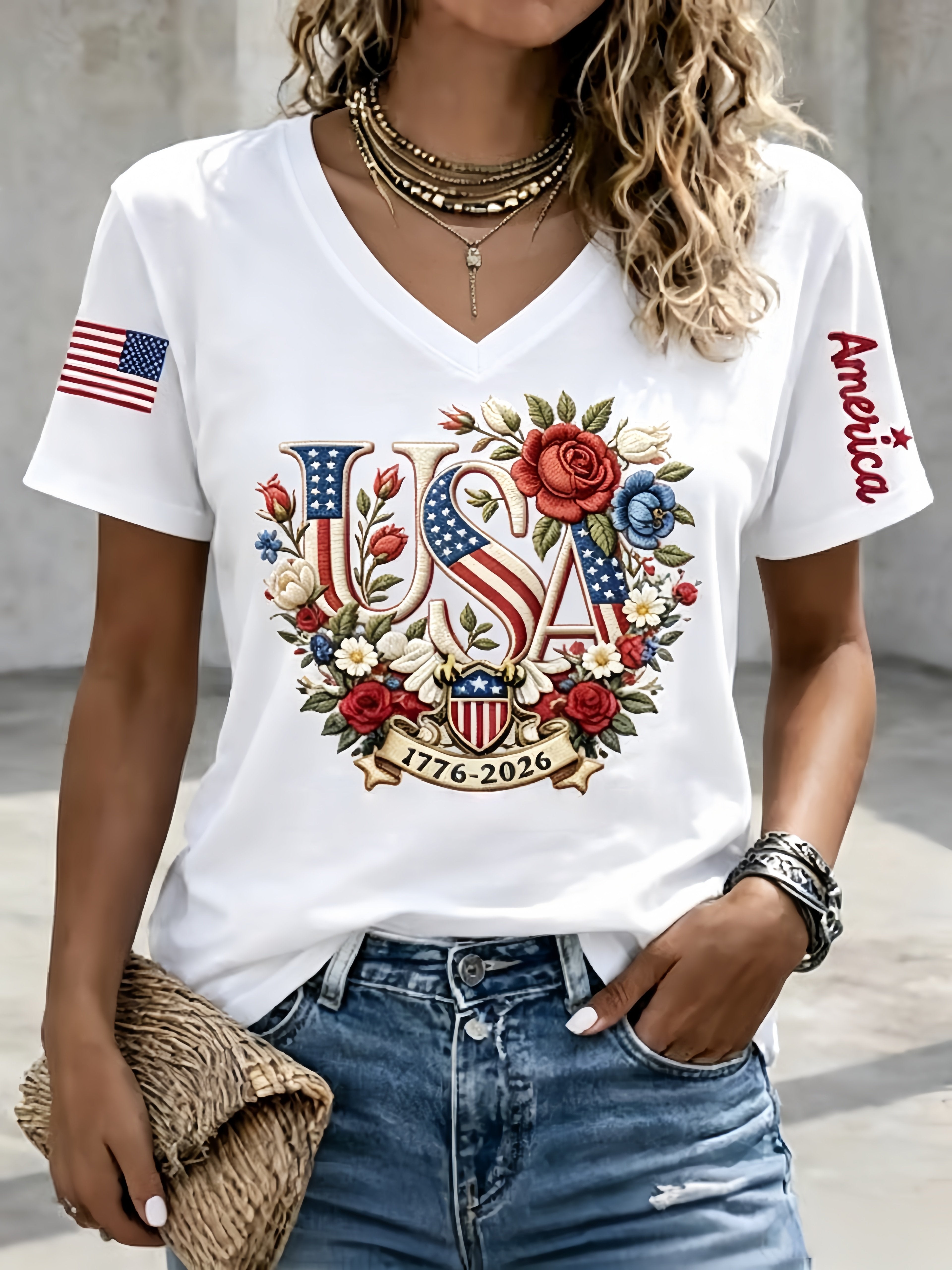 Women's 250 Years of America 1776-2026 Independence Day Commemorative Tee