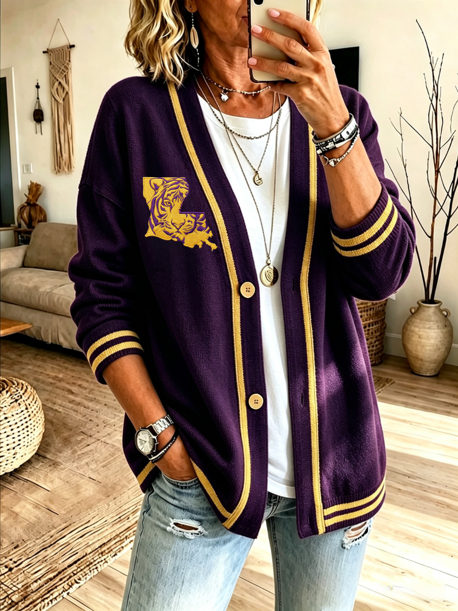 Women'S Football Fan Casual Cardigan Top