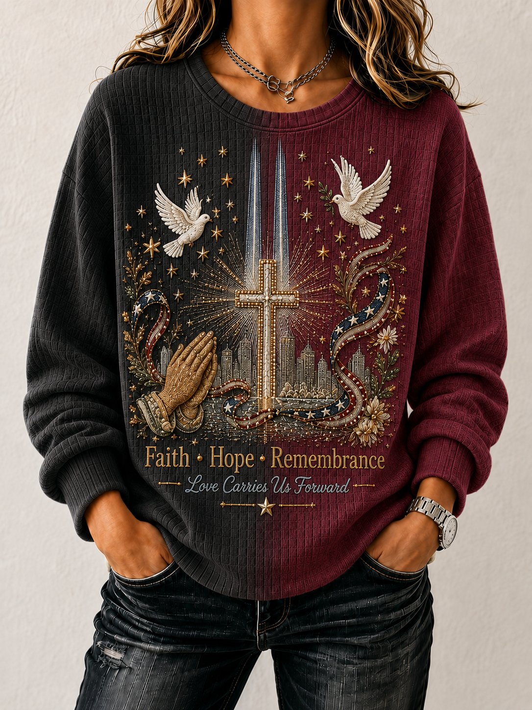 Women's 9/11 Casual Print Sweatshirt