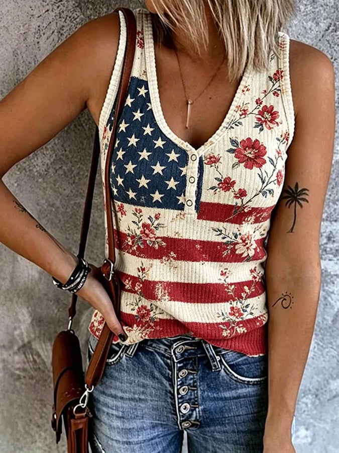 Women's Retro American 250th Print Vest