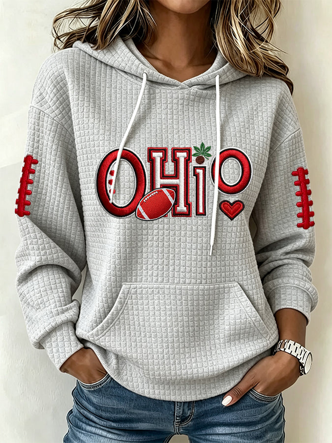 Women's University Football Team Fans Print Sweatshirt
