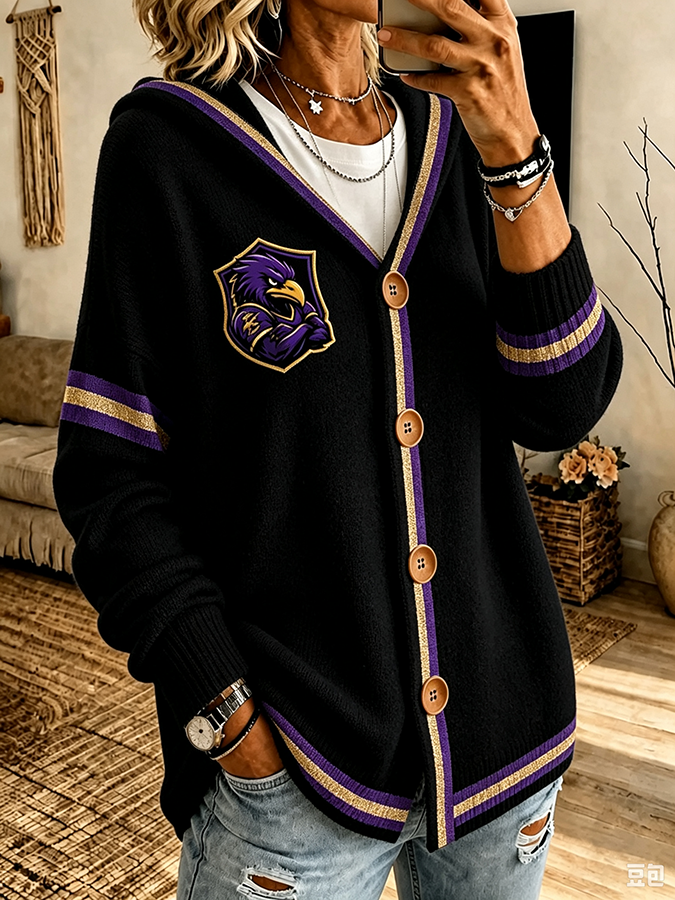 Women'S Rugby Match Long Sleeved Cardigan