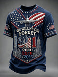 Men'S 9.11 Never Forget Printed T-Shirt