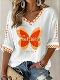 Women'S Football Print Waffle Top