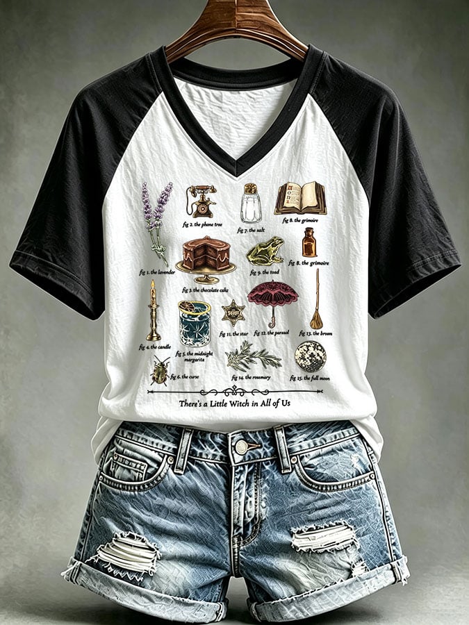Women's There's A Little Witch In All Of Us Print Casual T-shirt