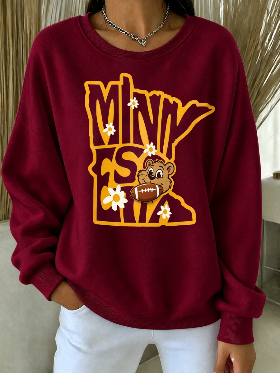 Women's Football Printed Casual Sweatshirt
