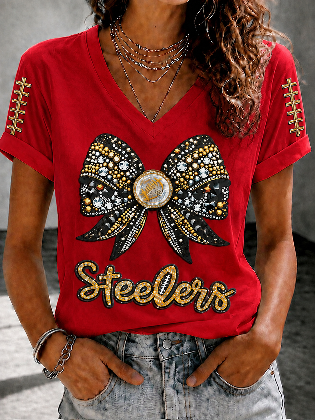 Women's Football Printed Casual Sweatshirt