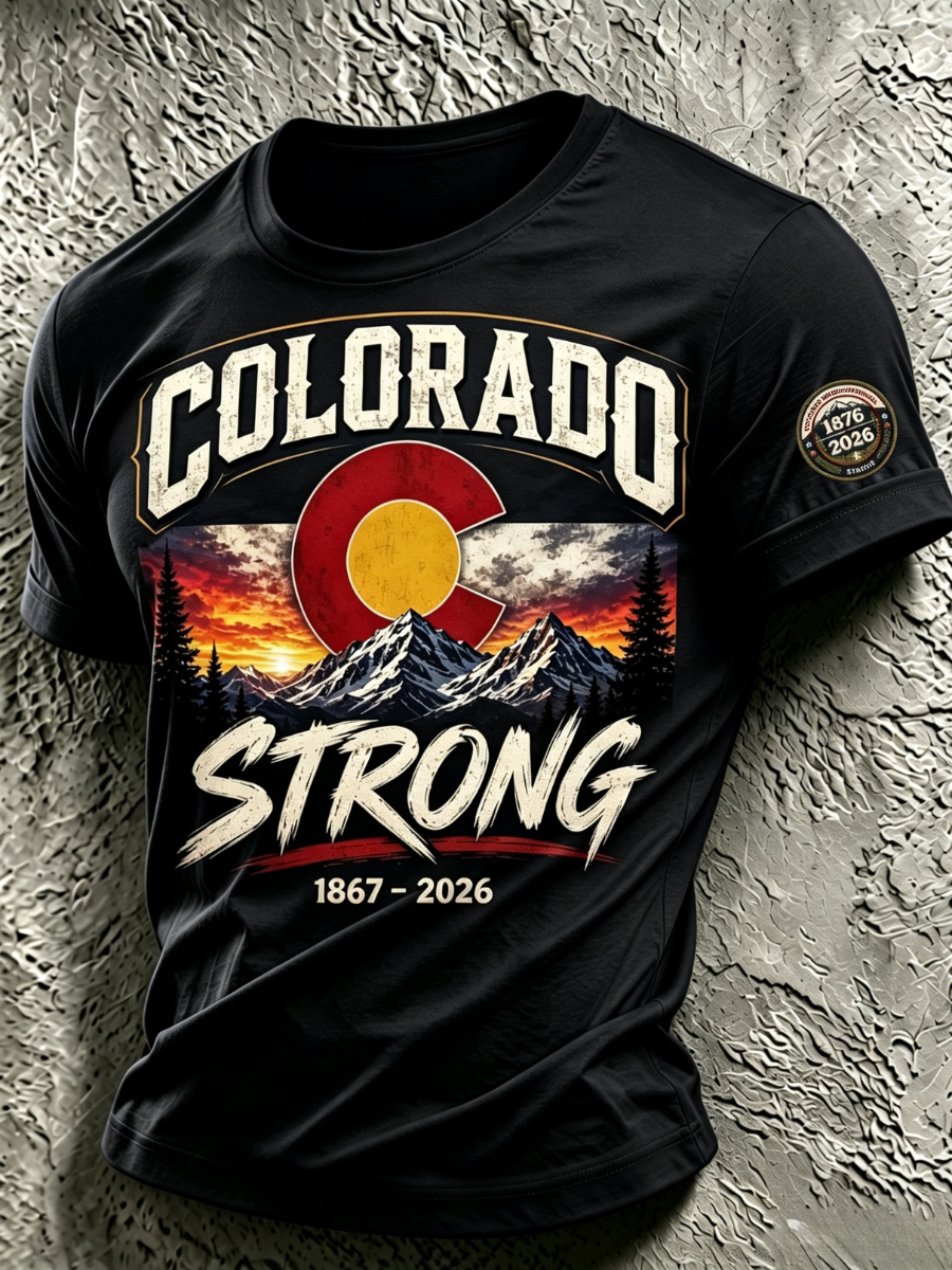 Men's Colorado Strong Print Short Sleeve T-Shirt