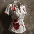 Women's Floral Art Print Commemorative Shirt