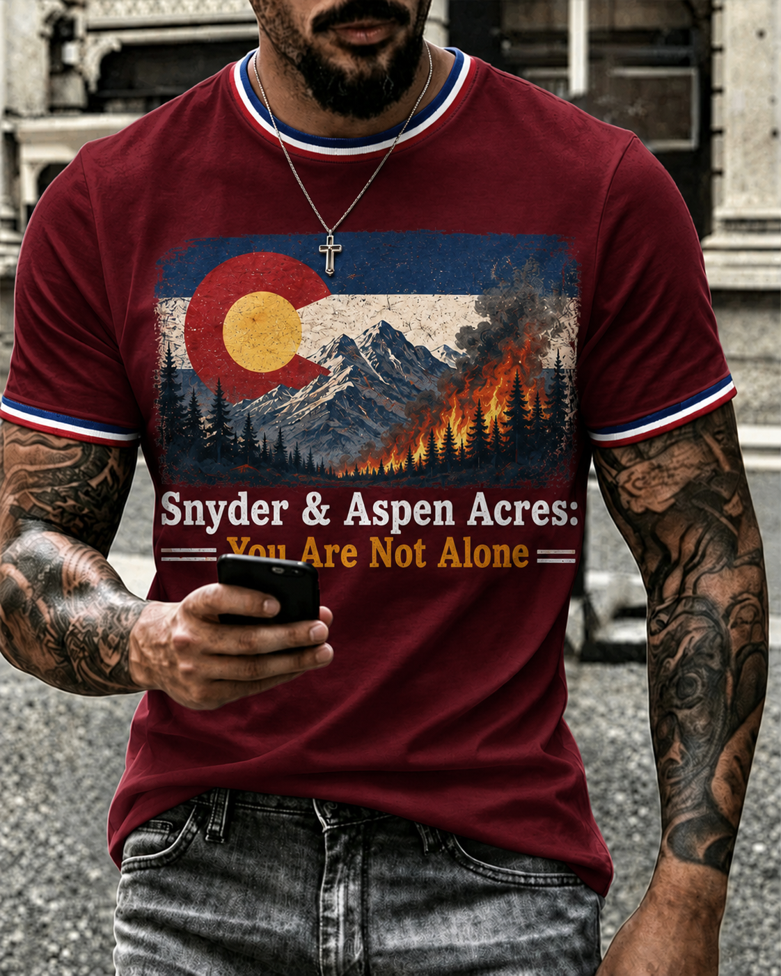 Men'S Colorado Strong: Rising From The Ashesn Printed T-Shirt