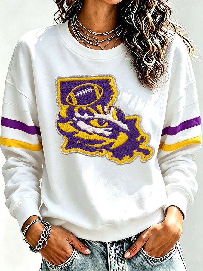 Women's Retro Rugby Round Neck Sports Shirt