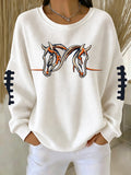 Women'S Football Printed Casual Waffle Sports Shirt