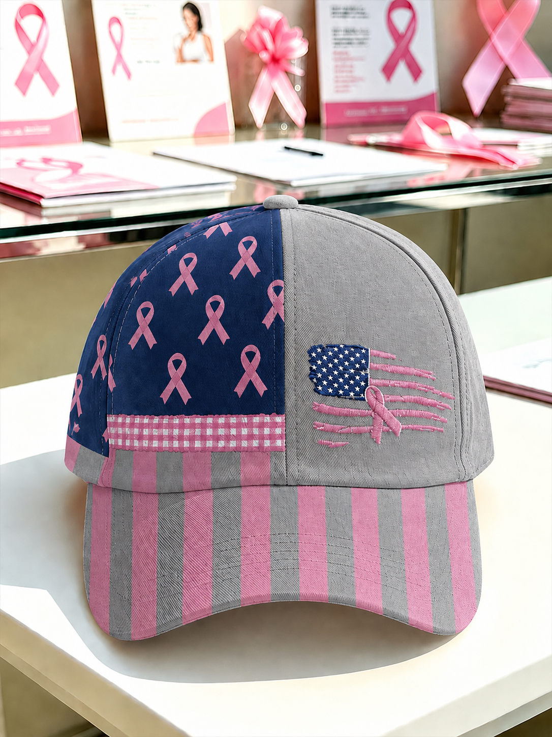 Unisex Retro Breast Cancer Awareness Promotion Casual Comfortable Baseball Cap