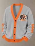 Men'S Sports Football Long Sleeved Cardigan
