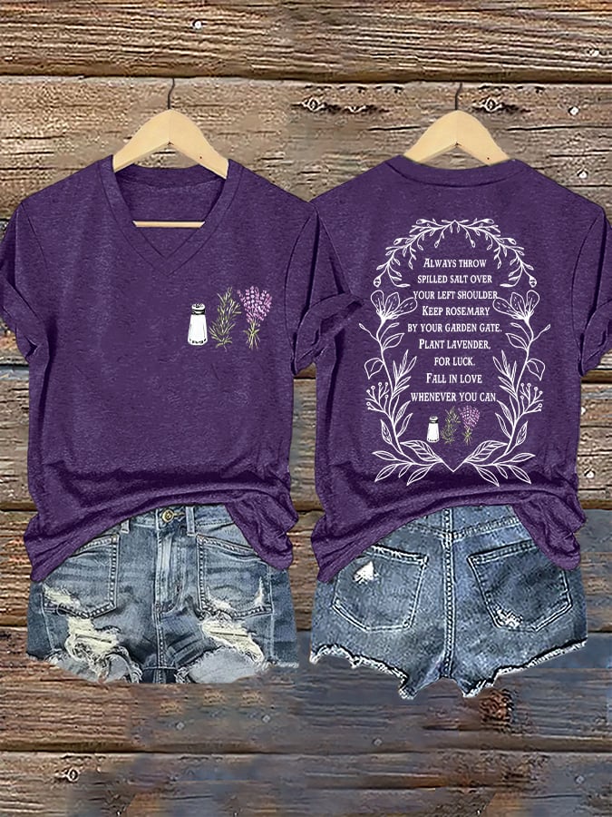 Women's Always Throw Spilled Salt Over Your Left Shoulder Print T-shirt