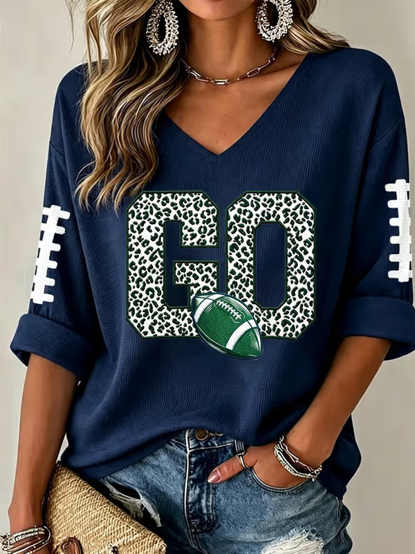 Women's Rugby-Print Top