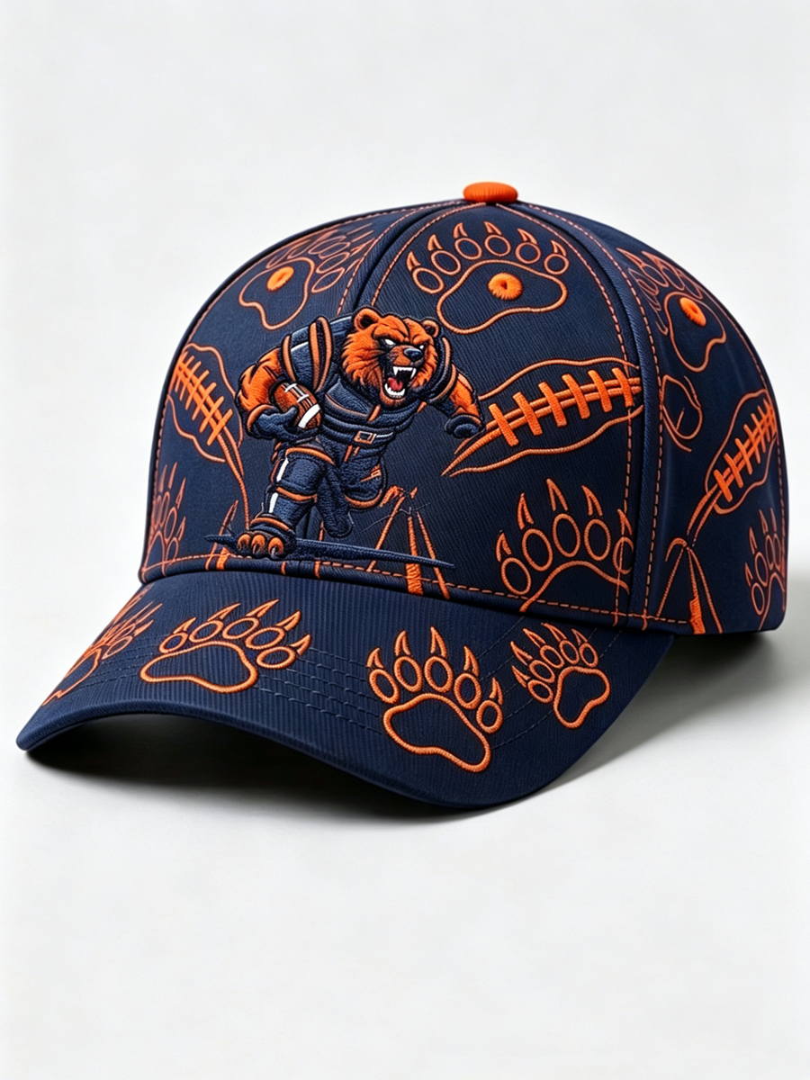 Neutral football printed casual hat