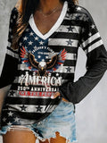 Ladies' Leisure 250Th Anniversary Celebration V-Neck Long Sleeved T-Shirt