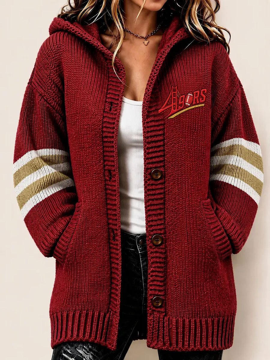 Women's American football Knitted Cardigan