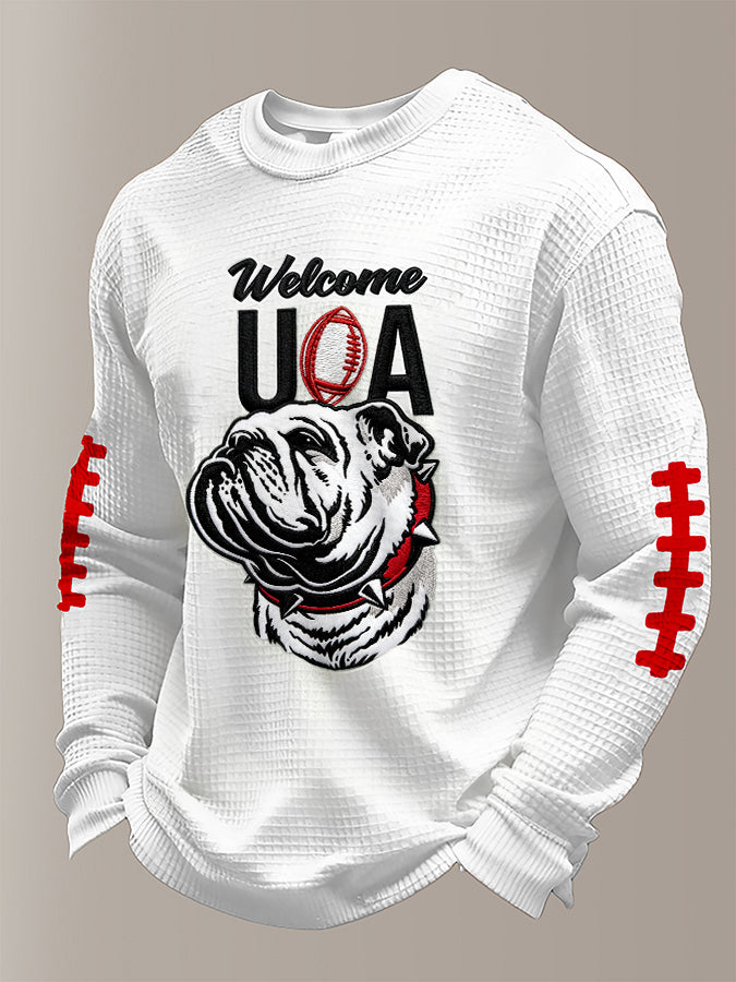 Men'S Football Printed Waffle T-Shirt