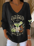 Women's Midnight Margaritas Print Casual Sweatshirt