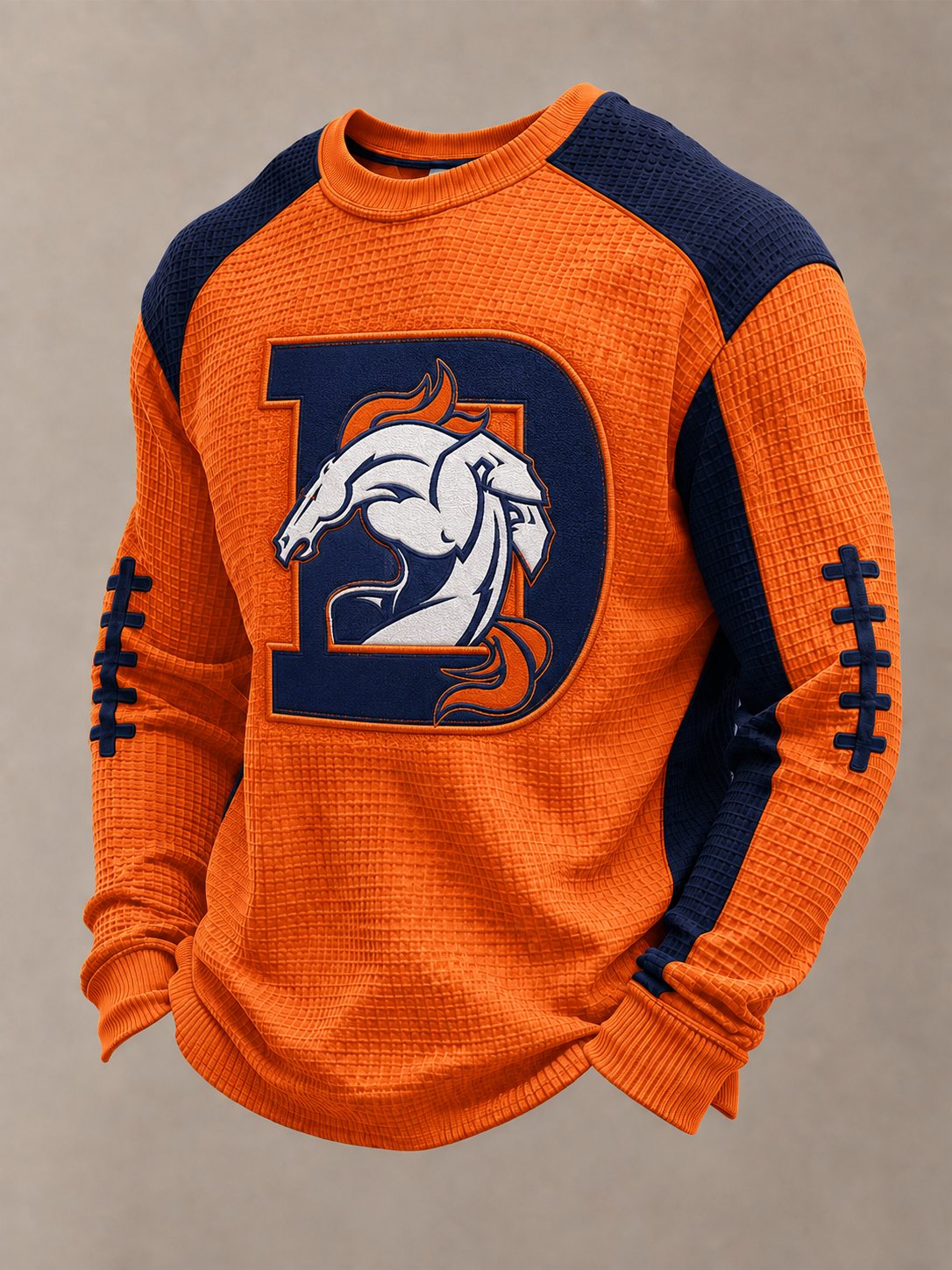 Men'S Football Printed Waffle Sweatshirt