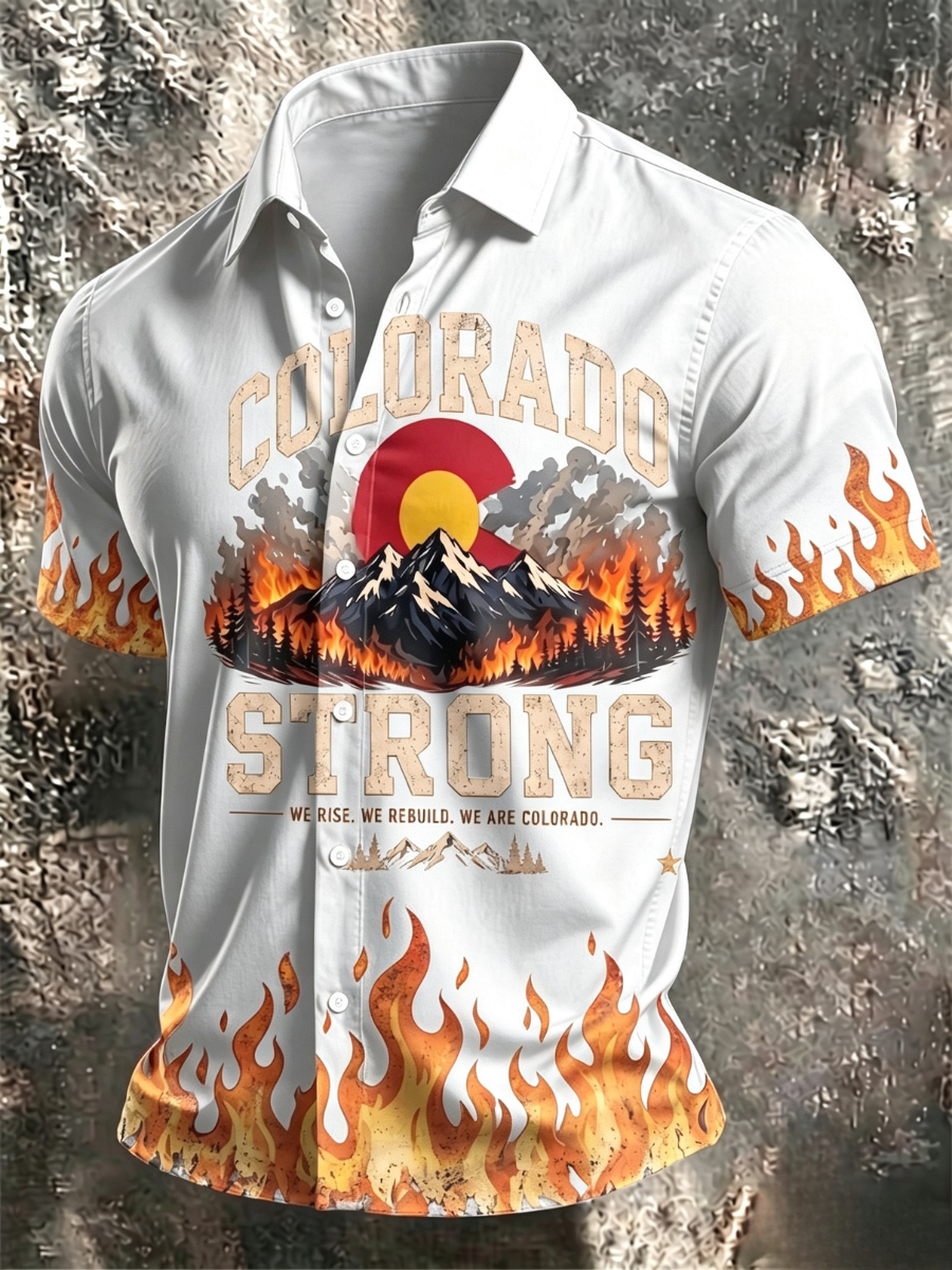 Men'S Colorado Strong Print Short Sleeve T-Shirt