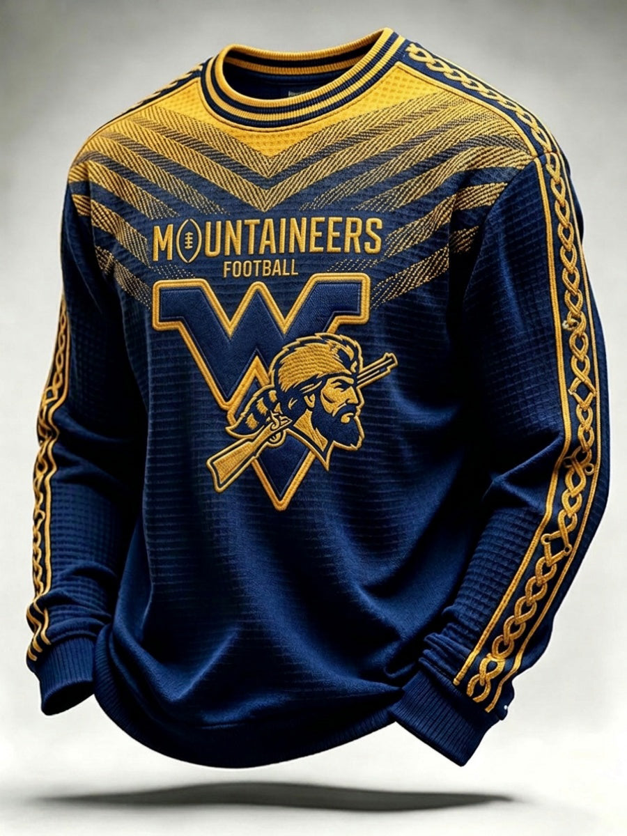 Men'S Football Printed Waffle Sweatshirt