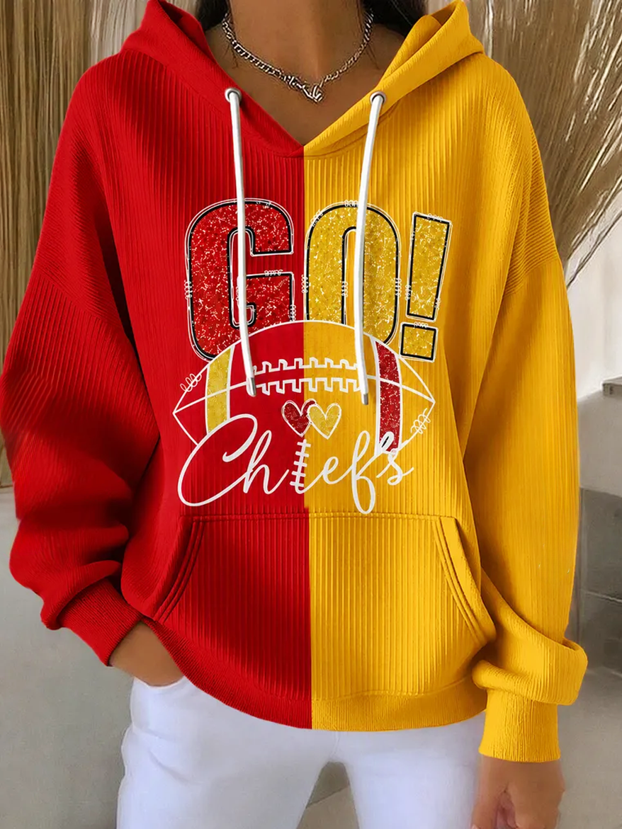 Women's Football Print Casual Sweatshirt