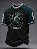 Men'S Eagles Fans Football Print Short Sleeve T-Shirt