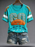 Women's Football Print Casual Short-Sleeved T-Shirt