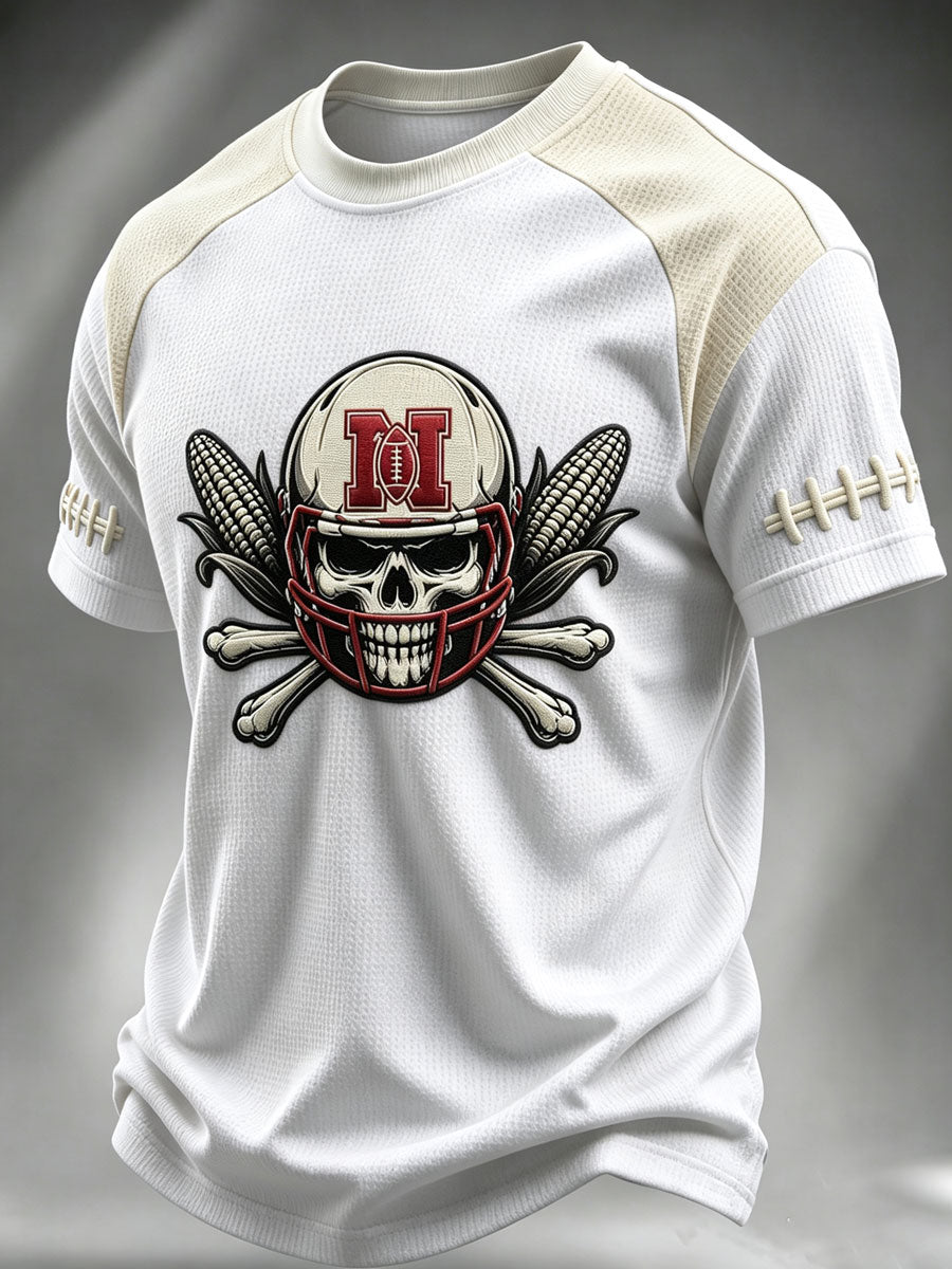Men'S Football Print Waffle T-Shirt