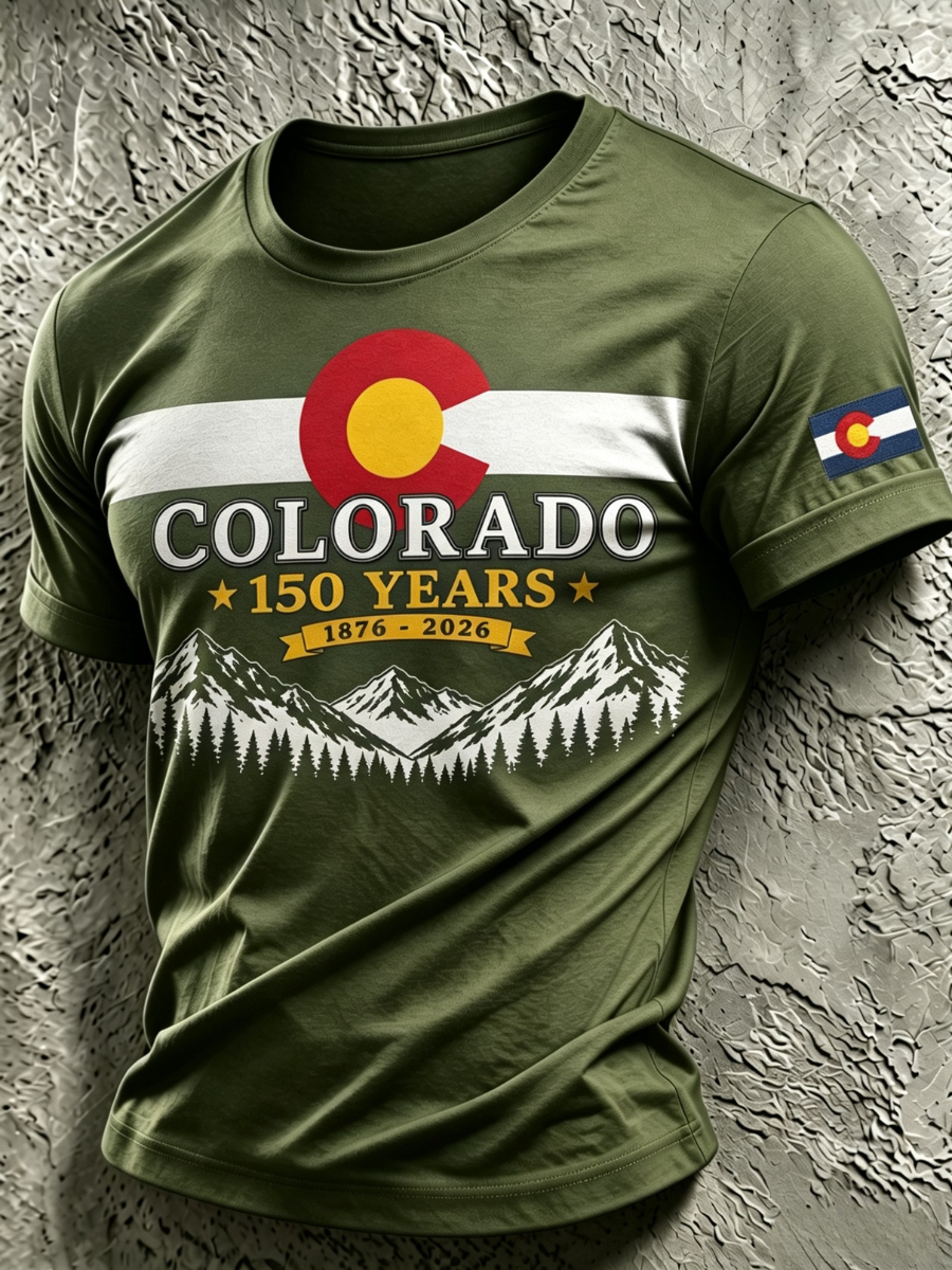 Men's Colorado 150years Anniversary Casual T-shirt