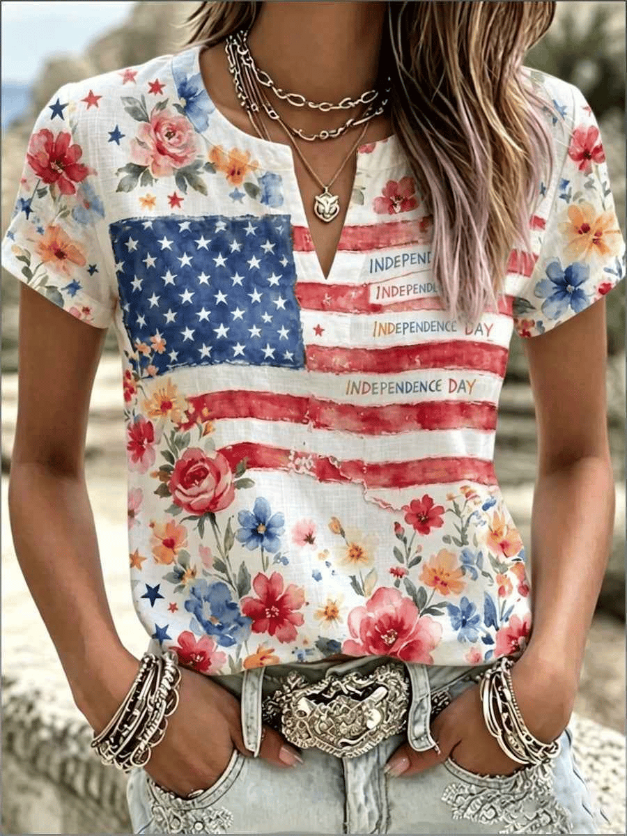 Women's 250Th Anniversary Independence Day  Print T-shirt