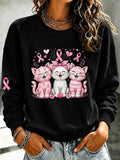Women'S Breast Cancer Awareness Printed Sweatshirt